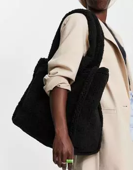 Черная объемная сумка-тоут ASOS DESIGN - BLACK