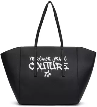 Черная объемная сумка-тоут Versace Jeans Couture