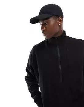 Черная объемная толстовка с воротником-воронкой на молнии ASOS DESIGN