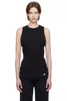 Черная облегающая майка Courrges