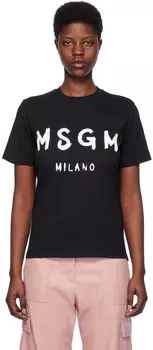 Черная однотонная футболка Msgm