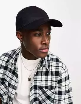 Черная однотонная кепка New Look