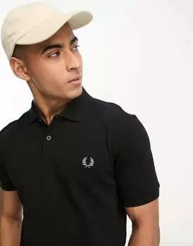 Черная однотонная рубашка-поло Fred Perry
