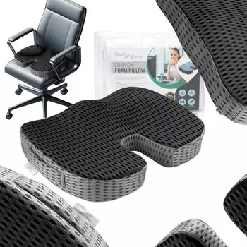 Черная ортопедическая подушка сиденья из пены с эффектом памяти для автомобильного кресла от Medi Sleep, черный