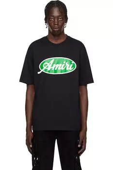 Черная овальная футболка «Amiri»