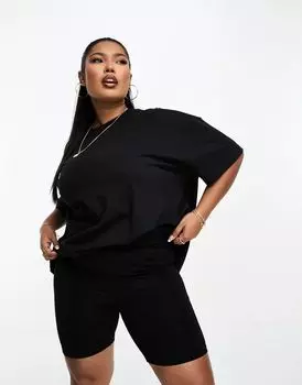Черная оверсайз-футболка ASOS Curve
