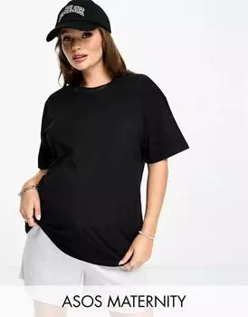 Черная оверсайз-футболка ASOS DESIGN Maternity Ultimate