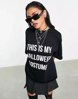 Черная оверсайз-футболка черного цвета This Is My Halloween Костюм ASOS