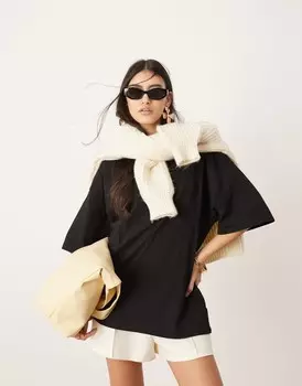 Черная оверсайз-футболка премиум-класса ASOS EDITION