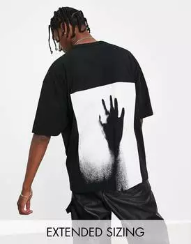 Черная оверсайз-футболка с фотографическим принтом на спине ASOS Dark Future