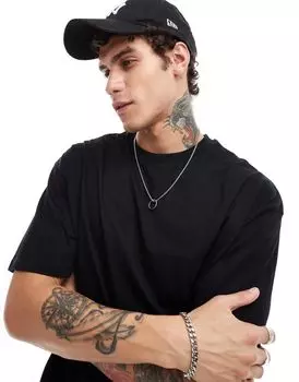 Черная оверсайз-футболка с круглым вырезом ASOS DESIGN