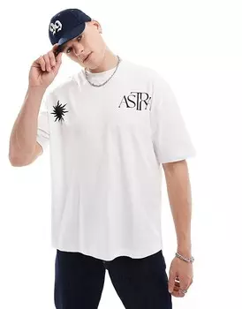 Черная оверсайз-футболка с небесным боди-принтом ASOS DESIGN спереди