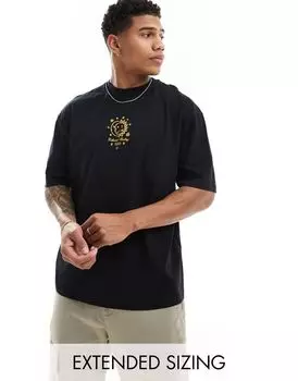 Черная оверсайз-футболка с небесным принтом ASOS DESIGN