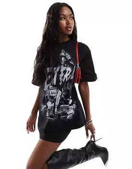 Черная оверсайз-футболка с принтом Eternal ASOS DESIGN