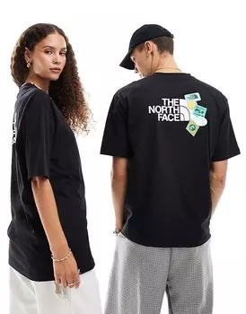 Черная оверсайз-футболка с принтом на спине The North Face Expedition Stickers, эксклюзивно для ASOS