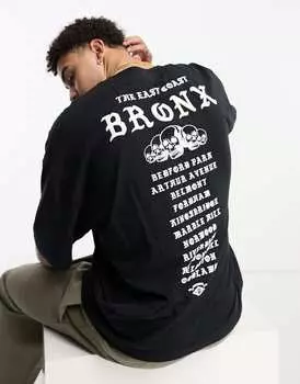Черная оверсайз-футболка с текстовым принтом на спине ASOS DESIGN