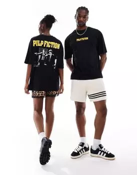 Черная оверсайз-футболка унисекс с изображением «Криминального чтива» ASOS DESIGN