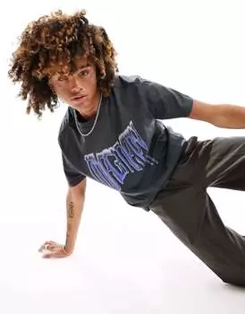 Черная оверсайз-футболка Weekday с воображаемым графическим принтом