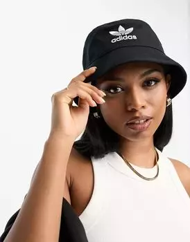 Черная панама adidas Originals adicolor с логотипом в виде трилистника