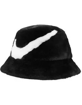 Черная панама из искусственного меха Nike Swoosh