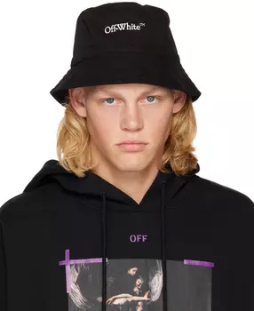 Черная панама с книжной отделкой Off-White