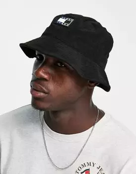 Черная панама с разрезом Tommy Jeans