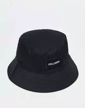 Черная панама унисекс с логотипом COLLUSION
