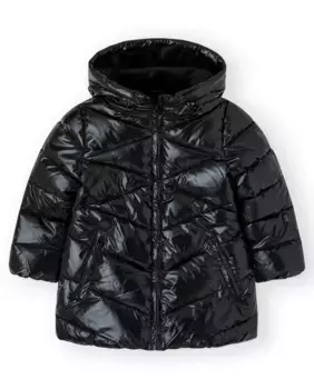 Черная парка для девочки с капюшоном Canada House