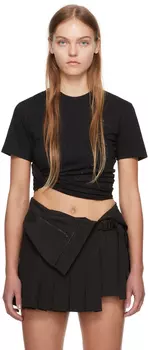 Черная перекрученная футболка Hyein Seo