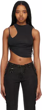 Черная перекрученная майка Hyein Seo