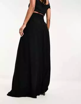 Черная плиссированная макси-юбка TFNC