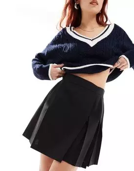 Черная плиссированная мини-юбка ASOS