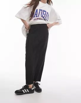 Черная плиссированная юбка миди Topshop