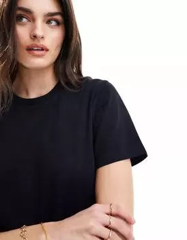 Черная плотная футболка стандартного кроя ASOS