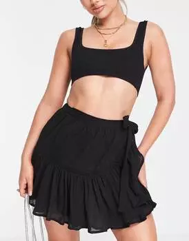 Черная пляжная юбка rara ASOS DESIGN