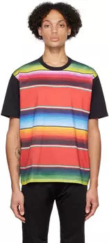 Черная полосатая футболка Junya Watanabe