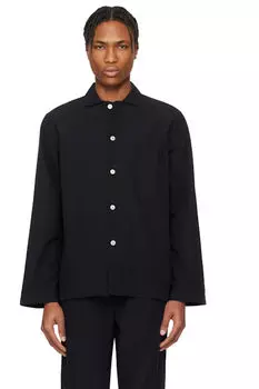 Черная поплиновая пижамная рубашка с длинными рукавами Tekla