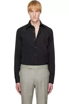Черная поплиновая рубашка Slim Fit TOM FORD