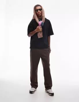 Черная повседневная футболка премиум-класса Topman с рукавами средней длины, плотность 300 г/м