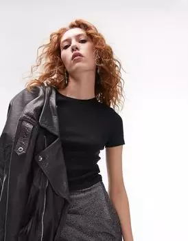 Черная повседневная футболка Topshop