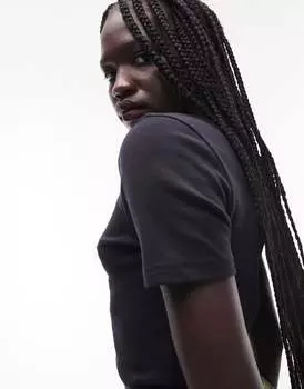 Черная повседневная футболка Topshop