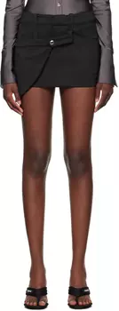 Черная практичная мини-юбка Coperni