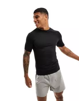 Черная приталенная футболка для тренировок ASOS 4505 Quick Dry