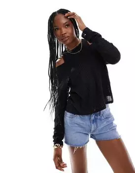 Черная прозрачная майка и футболка с длинными рукавами Pimkie 2 в 1