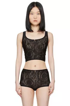 Черная прозрачная майка Versace Underwear