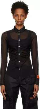 Черная прозрачная рубашка Heron Preston