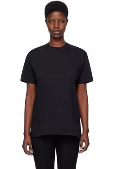 Черная прямая футболка TOTEME
