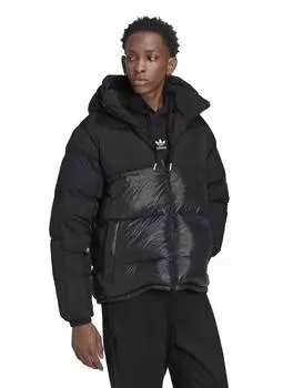 Черная пуховая куртка с капюшоном adidas Originals