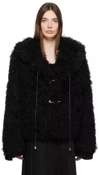 Черная пушистая куртка из искусственного меха Kijun