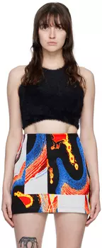 Черная пушистая майка AMBUSH